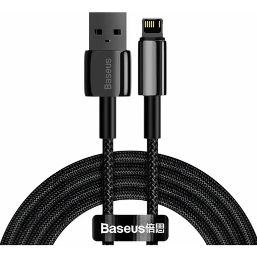 Кабель Baseus Tungsten Gold Fast Charging Data Cable USB to Lightning 2.4A 2 м Черный