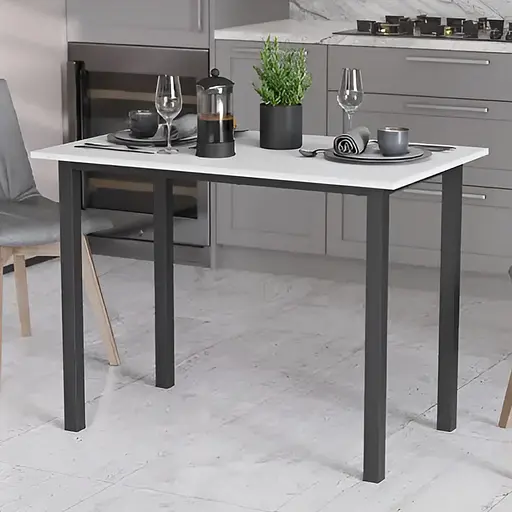 Стіл універсальний Knap Ferrum-decor 750x1400x600 Чорний метал ДСП Білий 16 мм (FRD-106354)