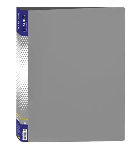 Папка-реєстратор пластикова А4 Е30702 Economix з 4-ма О-подібними кільцями 3мм Сірий - фото 1
