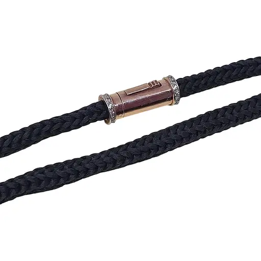 Ювелірний шнурок з текстилю Харківська ювелірна фабрика з срібними вставками. 10424-ЖЗ