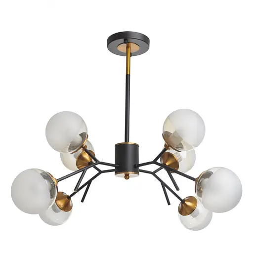 Люстра Brille потолочная молекула в зал E27 60W BK (BL-918C/8)