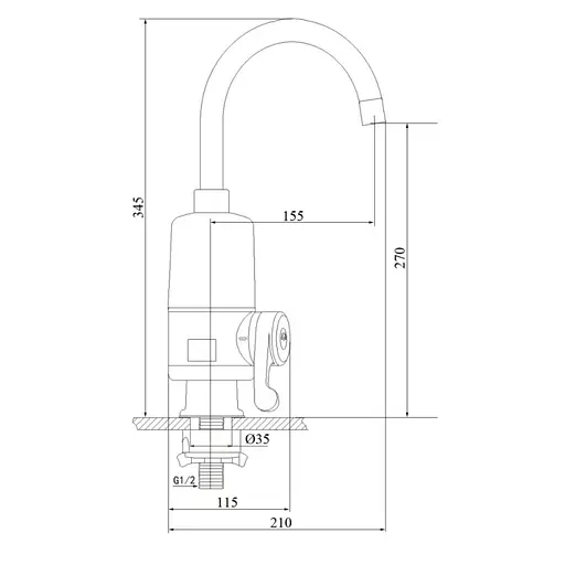 Кран для кухні проточний Lidz (WCR) -0056 - фото 2