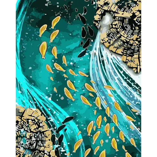 Набір для розпису по номерах Течія фантазії, 40x50 см, з лаком і рівнем, TM Strateg, VA-3409