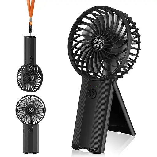 Портативный настольный вентилятор с 4 регулируемыми скоростями USB до 15 часов