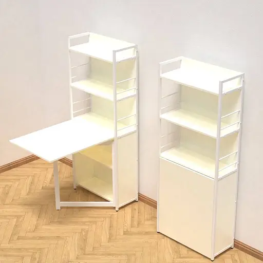 Стіл книжка з етажеркою Практик 2 Ferrum-decor 1555x640x990 Білий метал ДСП Біле 16 мм (FRD-104632)