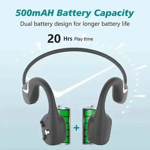Бездротові навушники з кістковою провідністю Paramita DV68 з Bluetooth 5.3 і RGB-підсвічуванням Чорний - фото 4