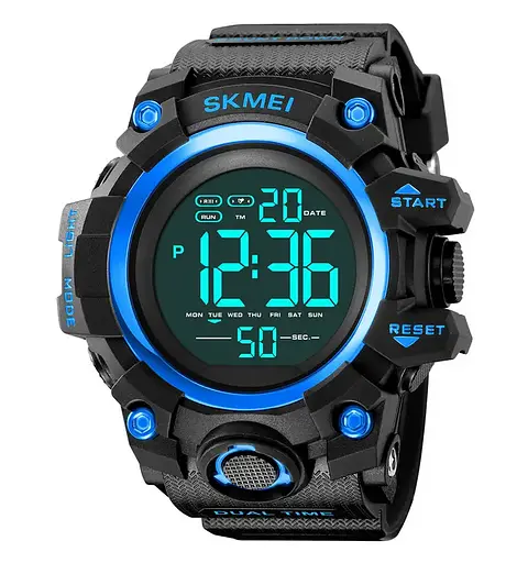 Годинники чоловічі спортивні Skmei 2140 hamlet (Чорний з синім) - фото 3
