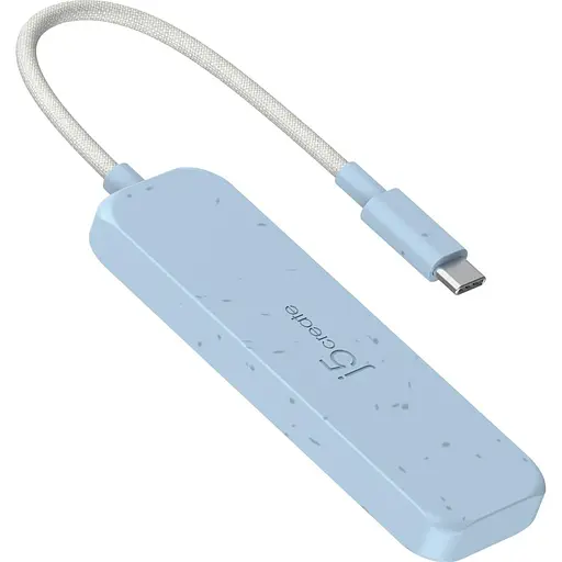 USB-хаб j5create JCH341EC-N USB-C на 4 USB-A, голубой (JCH341EC-N) - фото 3