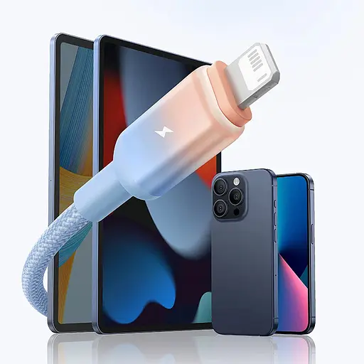 Дата кабель Baseus Discolor Series Fast Charging USB to Lightning 2.4A (1m) (P10374900) Galaxy Blue - фото 5