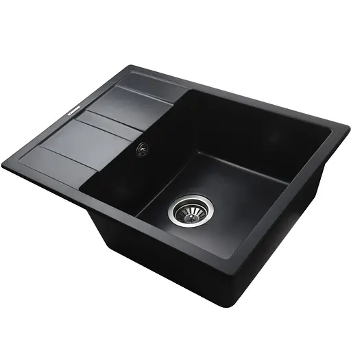 Гранитная мойка Mira ONZA черная для кухни устойчива к царапинам и чистящим средствам - фото 4