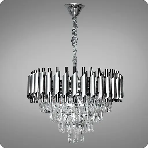 Люстра хрустальная светодиодная 517 Dlight на 9 ламп E14 Черный Черный Хром (02019) - фото 2