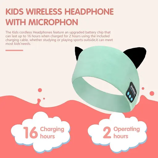 Дитячі Bluetooth-навушники Joythink з пов'язкою на голову, маска для сну, бездротові з вбудованим динаміком - фото 3