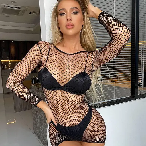 Міні-сукня відкрита та спокуслива S/M/L Чорний K0758-1 - фото 1