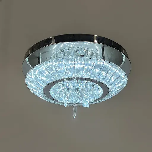 Потолочная хромированная люстра с прозрачным хрусталем Ø 40 см Ст. C 1861/400 | Line F - фото 3