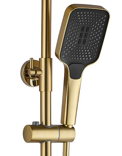 Душовя система Rea Rob з термостатом та виливом brushed gold REA-P6623, Золотий - фото 8