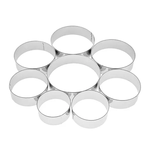 Форми круглі для оформлення страв салатів гарнірів, десертів (8 шт. у комплекті) Ø 6.5/7.5/8/8.5/9/10/11/12 см, Kitchen Master 85855 - фото 5