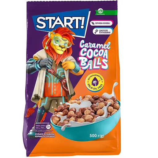 Сухий сніданок Start Кульки зі смаком карамелі та какао 500 г