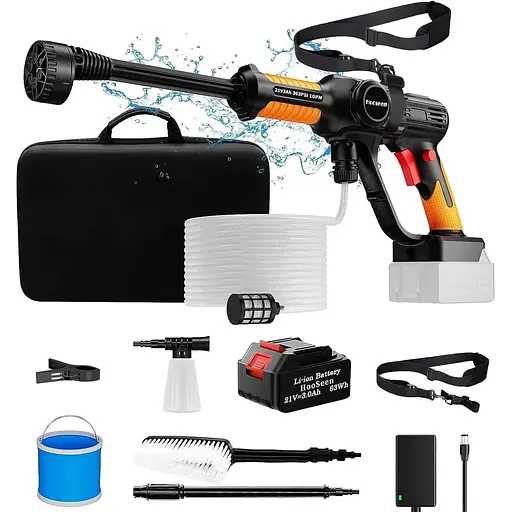 Бездротове миття високого тиску HooSeen 21 В з акумулятором 3.0 Аг