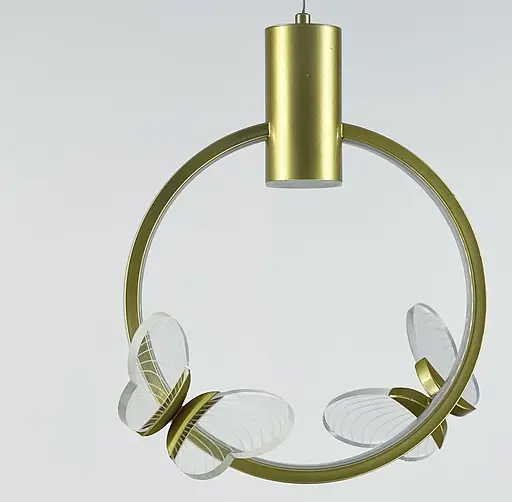 Вишуканий світильник в формі кільця з підсвіткою на 2 метелики Line.F C 1201-2 - фото 8