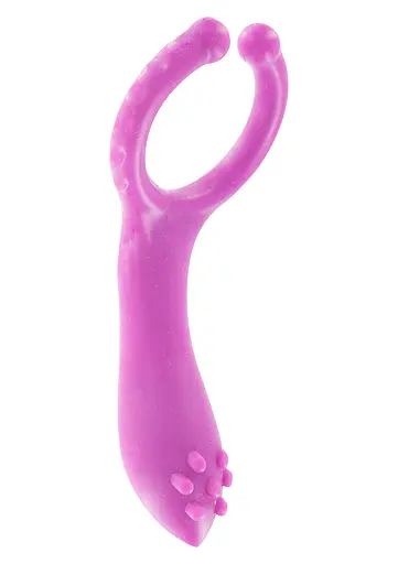 Эрекционное кольцо Toy Joy Vibrating Clit-stim C-ring 10 см розовый - фото 2