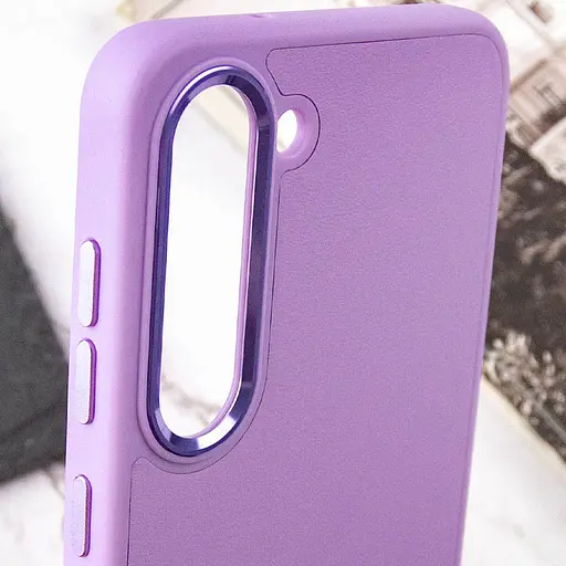 Шкіряний чохол Bonbon Leather Metal Style для Samsung Galaxy S23+ Бузковий / Dasheen - фото 5