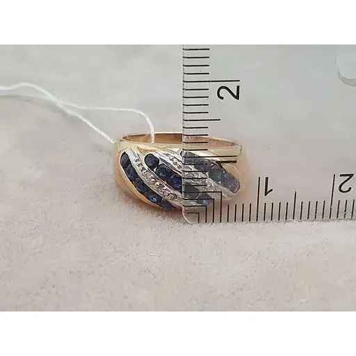 Золотое кольцо с бриллиантами и сапфиром. RS6133K 17 - фото 5