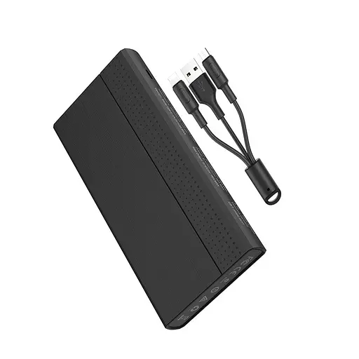 Зовнішній акумулятор Hoco J33 10000mAh з кабелем у комплекті чорний - фото 1