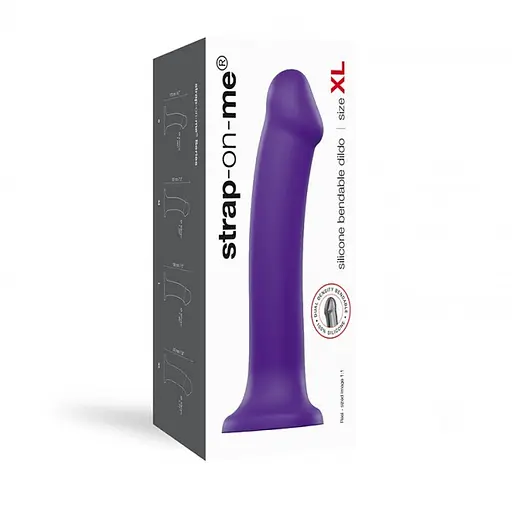 Фалоімітатор Strap-On-Me Dual Density Bendable XL 20 см фіолетовий - фото 5