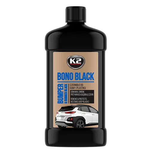 Краска-консервант K2 Bono Black для бамперов, резины и пластика 500 мл