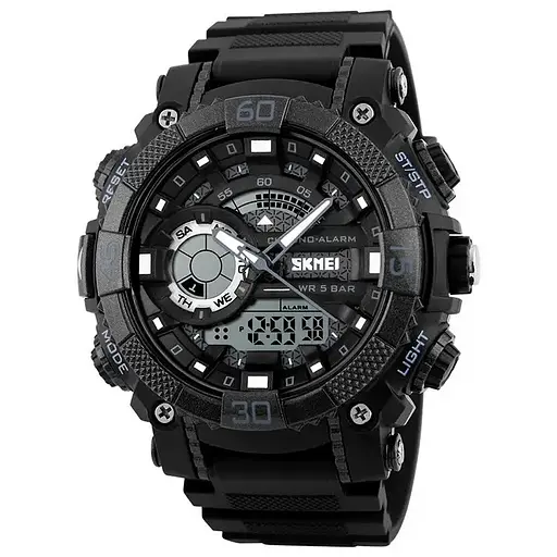 Мужские спортивные наручные часы Skmei 1228 (Черный)