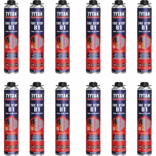 Пена монтажная Tytan Professional B1 огнестойкая 9 л (12 шт. x 750 мл) - фото 2