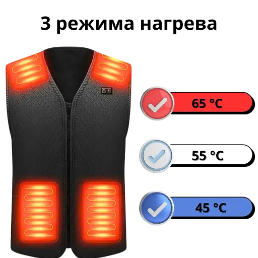 Термо жилет з підігрівом usb розмір 2XL - фото 3