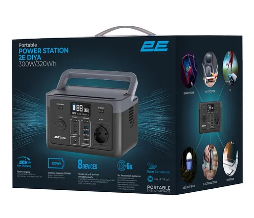 Портативна зарядна станція 2Е DIYA-300W LiFePO4 25000 мА год 320Вт год - фото 7