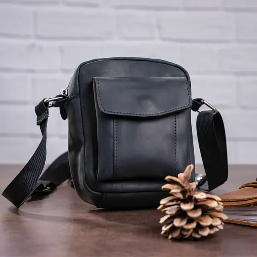 Чоловіча шкіряна сумка SHVIGEL 14х16х5 см 000154339 - фото 5