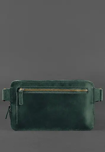 Шкіряна поясна сумка Dropbag Maxi зелена - фото 4