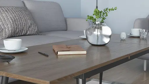 Стіл журнальний трансформер Dandi Small Ferrum-decor 45x120(160)x60 Чорний метал ДСП Дуб Сонома Трюфель 16 мм (FRD-106789) - фото 7