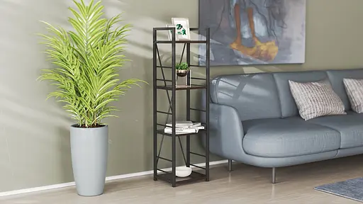 Этажерка 4/34 Ferrum-decor Серии Коннект 120x34x28 черный ДСП Венге 16мм (FRD-105550) - фото 3