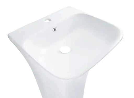 Комплект Qtap Crow: Раковина підлогова моноблок 445x420x840 мм White + Донний клапан PU02O (QT0511G315WN47321) - фото 3