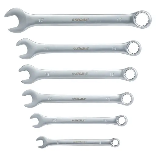 Ключі ріжково-накидні Sigma 6 шт 8-17 мм CrV satine (6010101) - фото 2