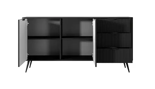 Комод Perfect Home Ланте / Lante 2-дверний з 3 шухлядами і чорними ніжками 2D3S/163 Чорний (PFH-091115) - фото 6