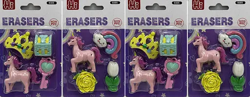 Ластик у наборі Єдиноріг, 4 шт.,