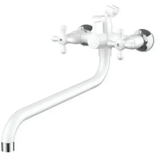 Смеситель для ванны Plamix Amax-142 White (без шланга и лейки) (PM0618) - фото 1