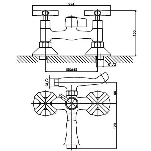 Змішувач для ванни Haiba SENTOSA 009 HB0360 - фото 2