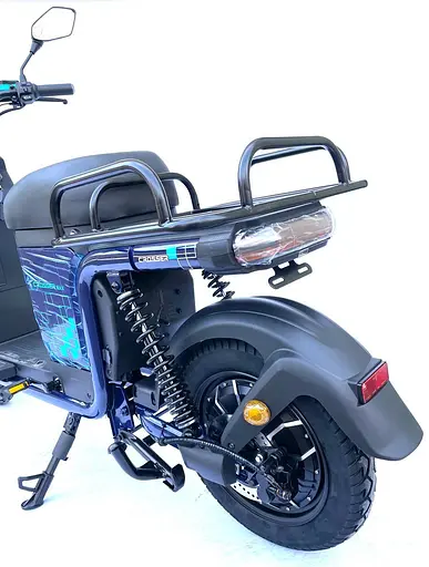 Електроскутер Вантажний з двома великими багажниками Crosser SUPER MAX 1200W | 60V30AH Li-Fe | USB зарядка Синій - фото 4