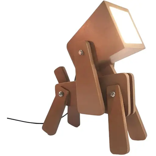 Настольный светильник-собака из дерева Друг ночник в виде собаки - фото 1