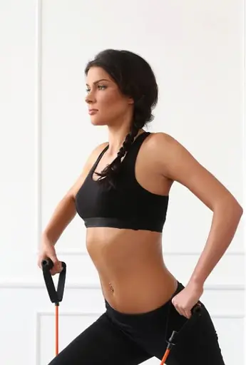 Трубчастий еспандер U-Power Latex resistance tube для фітнесу з ручками 30LB Red 13.5 кг (UP_1001_30LB_Red) - фото 6