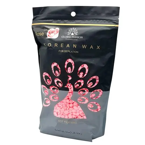 Горячий плёночный воск в гранулах Global Fashion Korean Rose 1000 г воск для депиляции лица и тела - фото 1