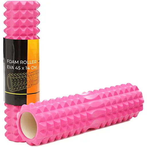 Масажний ролик Cornix EVA 45 x 14 см (валик, ролер) XR-0332 Pink - фото 1