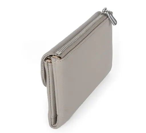 Гаманець жіночий шкіряний De Esse LC68308 -102 світло-сірий на магніті - фото 3