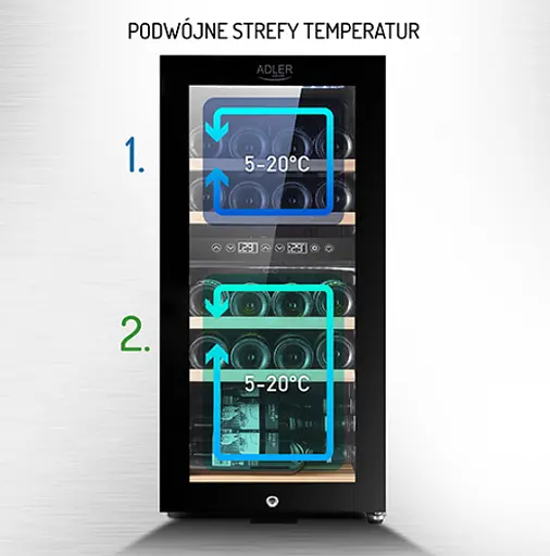 Холодильник для вина Adler AD 8080 на 24 пляшки/60 л - фото 10
